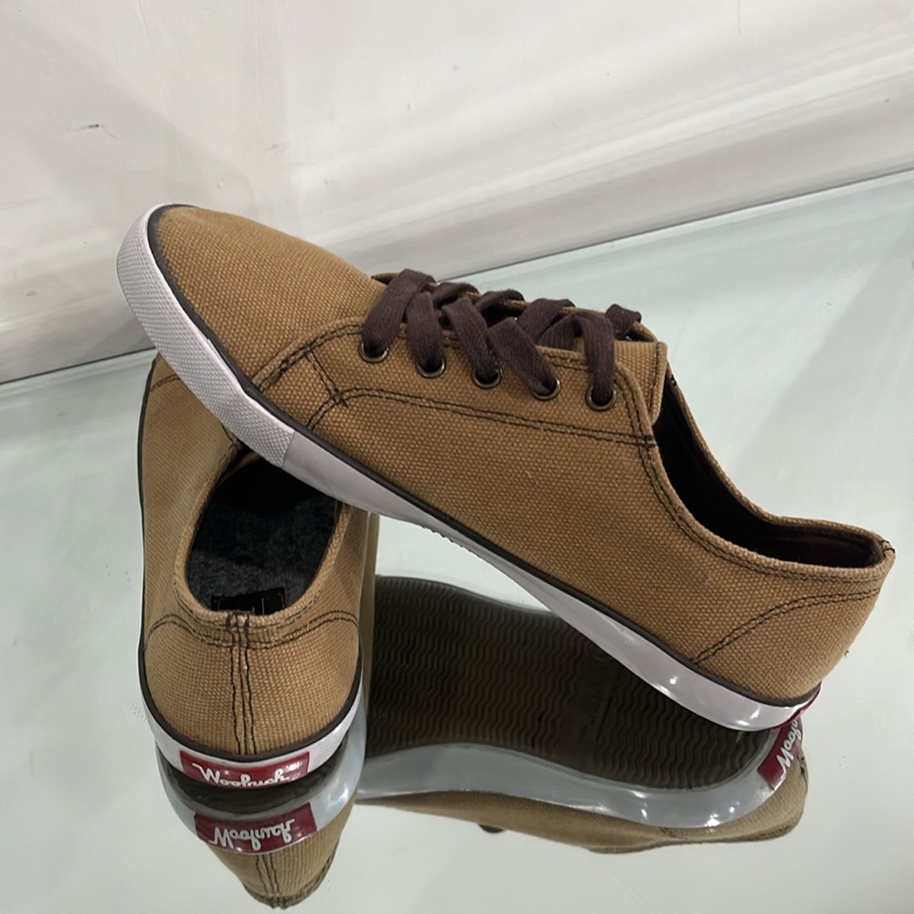 Woolrich Canvas Wool Lace up Sneakers in Tan Beige  7 US